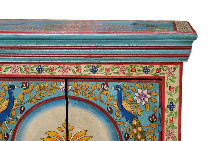 GINER Y COLOMER Table de chevet en bois de manguier multicolore